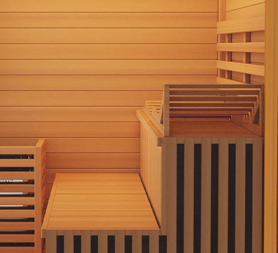 Saunas™ traditional7 Image of a person sitting inside a traditional sauna, symbolizing the research-backed health benefits of regular heat therapy.